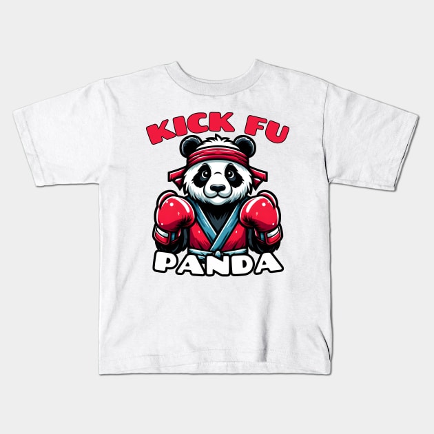 Kickboxing panda Kids T-Shirt by Japanese Fever